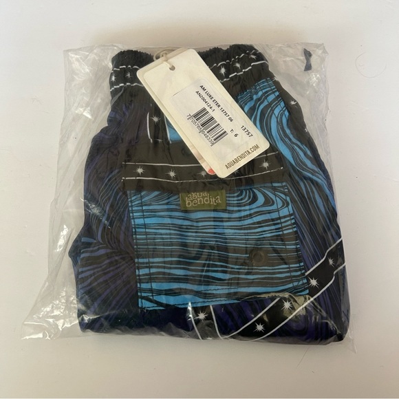 NWT Agua Bendita Luke Eter Celestial Swim Trunk Blue & Purple Kids Size 6 - Picture 4 of 7